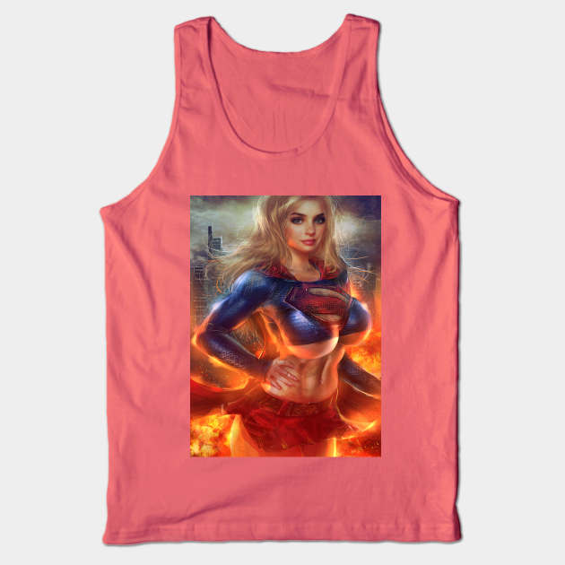 Superpowered Girl Tank Top by The Art of Ale Borgobello